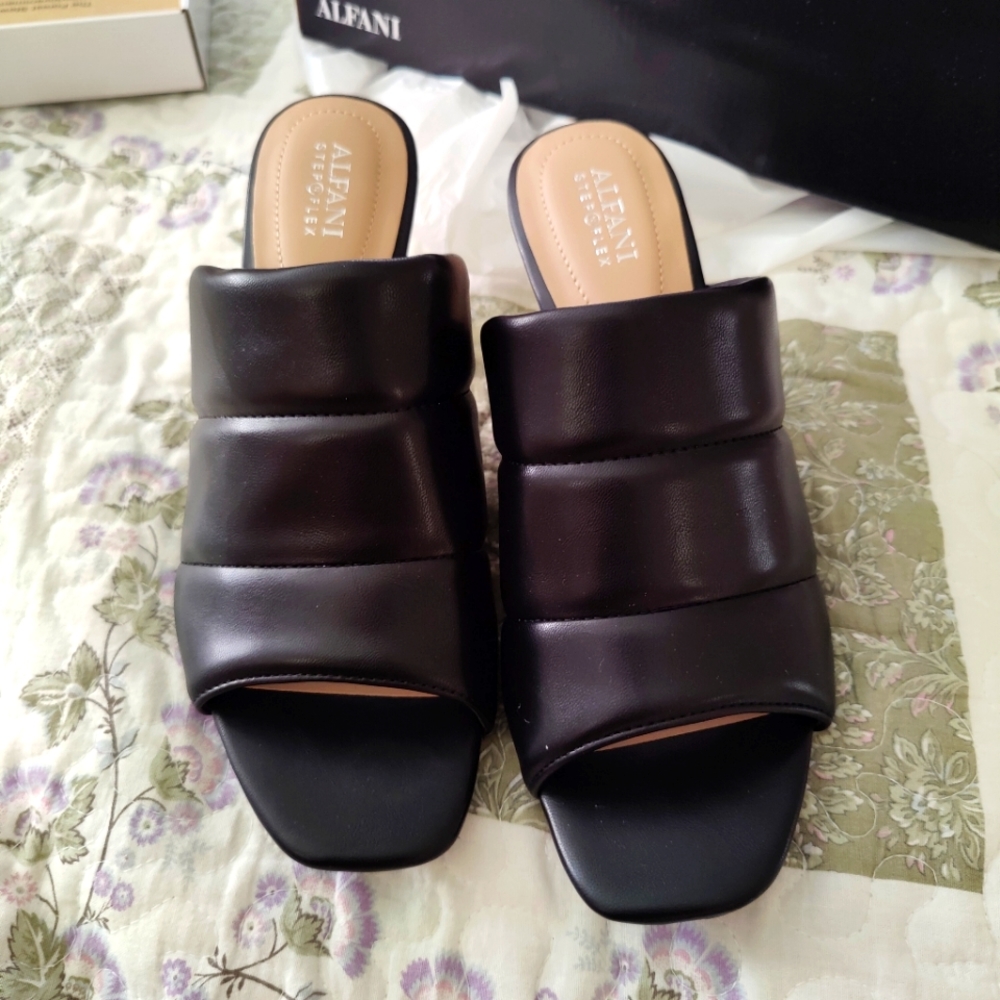 Alfani black and gold heels